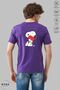 Unisex Crew Neck Snoopy Printed Cotton Oversize Short Sleeve T-Shirt - 2