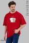 Unisex Crew Neck Heart Bubu Dudu Printed Cotton Oversize Short Sleeve T-Shirt - 2