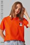 Women's Oversized Crew Neck Cotton Minimalist Minnie Mouse Printed Short Sleeve T-Shirt