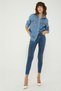 Women's Blue High Waist Narrow Leg Skinny Lycra Jeans - 2