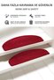 Half Moon Curly Carpet, Economical Step and Stair Mat, 16 Pieces - Claret Red - 2