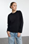 Siyah-Beyaz 2'li Paket %100 Süprem Oversize/Geniş Kesim Örme T-Shirt TWOAW25TS00004 - 9