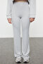 Gri Melanj Wide Leg/İspanyol Paça Yüksek Bel İnterlok Esnek Örme Pantolon TWOAW25PL00006 - 4