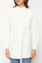 Cream Cotton Woven Shirt TCTSS23TG00030 - 4