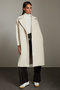 Ecru Oversized Wool Coat with Knitwear Detail Inside Twoaw25Kb00021 - 2
