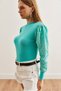 Women's Mint Green Handle Scallop Detailed Seasonal Viscose Blouse Blz- 19002711 - 4