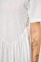 Women's Acid Washing Effect Cupra Short Sleeve Gathered Knitted Maxi Dress - 3