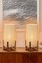 Set of 2 Wooden Lampshade Cream Wicker Modern Stylish Bedroom Living Room Table Lamp - 3