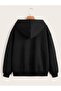 Black Women's Zippered Sweat Cardigan - 2