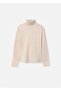 Girl's Knitted Turtleneck Sweater Cream 345