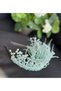 Luxury crystal stone feathered bridal henna engagement crown custom design rendering queen crown transparent water green - 2