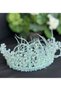 Luxury crystal stone feathered bridal henna engagement crown custom design rendering queen crown transparent water green - 4