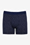 Men's Navy Blue-claret Red 2-piece Patterned Boxer Set - 3