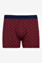 Men's Navy Blue-claret Red 2-piece Patterned Boxer Set - 2