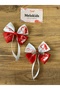 2 Pieces Red and White Tailed Ataturk Pattern Clip Hair Clip 29 October - 2