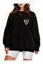 Women's Heart Printed Crew Neck Sweatshirt