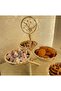 وعاء تقديم نحاسي ووعاء للوجبات الخفيفة مطرز بالنحاس الذهبي - 2