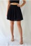 Women's Black Velvet Striped Shorts Tulle Bell-Sleeve Skirt - 3