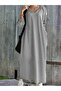 Women's Plus Size V Neck Hooded Dress / Tunic - 3