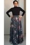 Smoked floral patterned all-season wearable 6-piece steel knitted skirt - 3