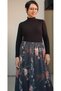 Smoked floral patterned all-season wearable 6-piece steel knitted skirt - 5
