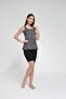 Tankini Swimsuit with Patterned Tights - 2