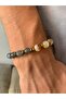 Citrine Labradorite and Hematite Bracelet - Natural Stone Bracelet - Labrodorit Citrine Hematite - 2