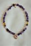 Jewelled Pink Quartz, Amethyst, Citrine Natural Stone Heart Necklace