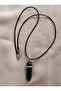 Natural Stone Pandula Necklace with Leather Cord - 2