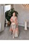Orange satin - print Stylish dress