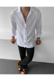 Long Sleeve Viscose Shirt - Comfortable White Fit - 2