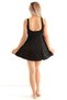 Women's Black Lycra Fabric Dress Swimsuit with Adjacent Shorts - 6