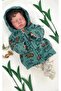 Hooded Baby Fleece Cardigan Bear Green - 2