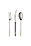 84 Pieces 12 Person Elgn Boxed New Diamond Gold Cutlery Set - 2