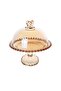 Glory Glass Amber Footed Cake Stand 19 cm