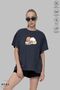 Unisex Crew Neck Bubu Dudu Teddy Bear Printed Cotton Oversize Short Sleeve T-Shirt