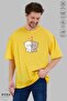 Unisex Crew Neck Heart Bubu Dudu Printed Cotton Oversize Short Sleeve T-Shirt - 2