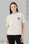 Women's Oversize Crew Neck Cotton Minimal Minnie Mouse Printed Short Sleeve T-Shirt