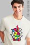 Unisex Crew Neck Stitched Rabbit Printed Cotton Oversize Short Sleeve T-Shirt - 3