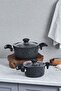 Defne Bio Granite 4 Piece Midi Cookware Set Black