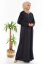 Zippered Prayer Dress Abaya Navy Blue - 2