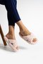 Fluffy Cross Model Women's Indoor Slippers Girls' Indoor Slippers Dowry Slippers Non-Slip Sole - 3