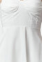 Beyaz Belden Açılan Drape Detaylı Askılı Dokuma Maxi Elbise TWOSS24EL01128 - 7