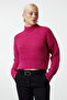 Fuchsia Crop Soft Textured Basic Thick Knit Detailed Knitwear Sweater Twoaw25Kz00061 - 2