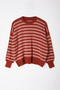 Brauner Basic-Sweatshirt-Pullover mit Streifen-Optik TWOAW25KZ00199 - 6