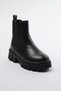 Black Elastic Big Girls Chealsea Kids Boots Takaw25Bo00039 - 5