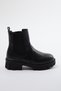 Black Elastic Big Girls Chealsea Kids Boots Takaw25Bo00039 - 3