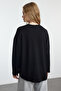 Black Soft Buttoned Parachute Detailed Regular Fit Knitted Sweatshirt Twoaw25Sw00087 - 5