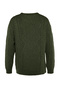 Haki Oversize Bisiklet Yaka Saç Örgü Kazak TMNAW23KZ00280 - 9