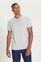 Men's Cotton V-Neck Gray Melange Slim Fit Slim Fit T-Shirt